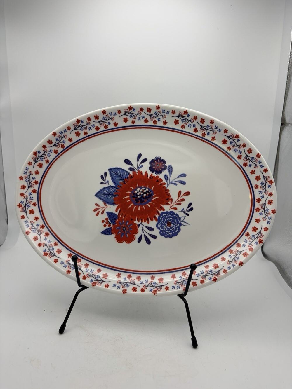 small serving platter oval. Colorful